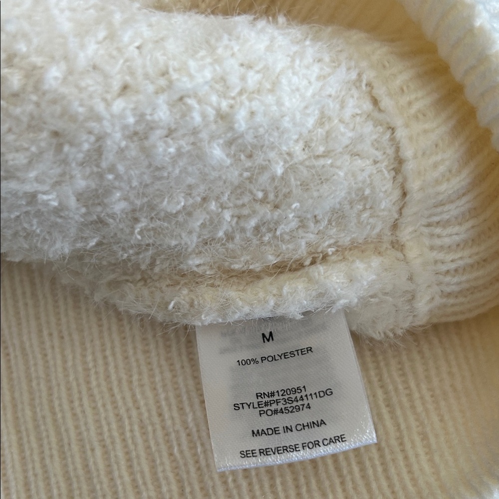 Pink Rose Cream Textured Zip-Up Cardigan - Picture 8 of 8